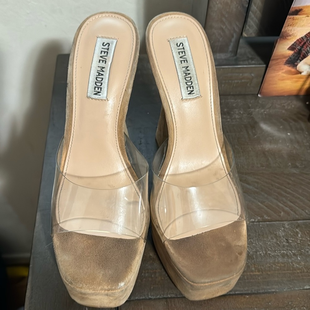 Steve Madden Clear Wedge heels